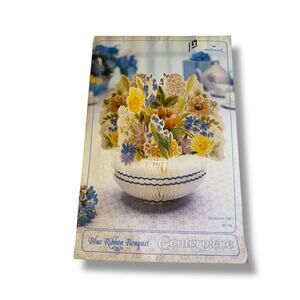 Vintage Hallmark Blue Ribbon Bouquet Honeycomb 10" 375CP101-3